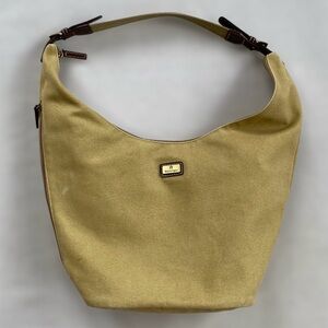 Etienne Aigner Cotton Canvas Hobo Shoulder Bag